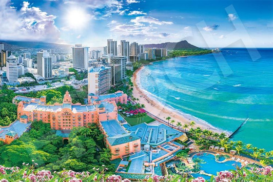 Epoch 09-026s Jigsaw Puzzle Shining Waikiki Beach Hawaii (1000 Pieces)