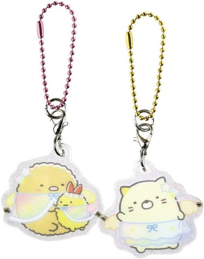 T's Factory Sumikko Gurashi Clear Pair Acrylic Key Chain Tonkatsu Neko