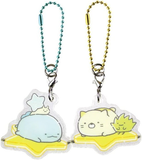 T's Factory Sumikko Gurashi Clear Pair Acrylic Key Chain Tokage Neko /Star