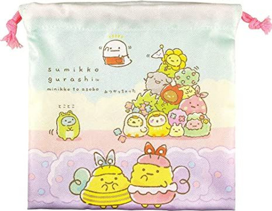 T's Factory Sumikko Gurashi Drawstring Bag Let's Play with Minikko