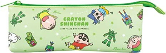T's Factory Crayon Shin-chan Slim Green Boat-shaped Pouch Pencil Case