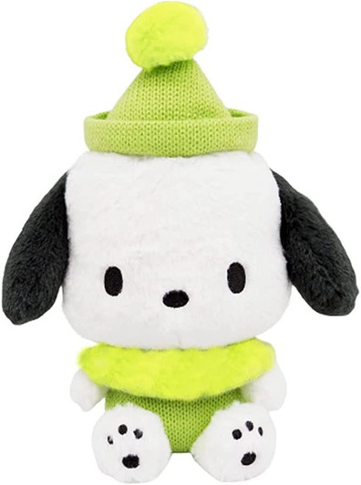 Nakajima Sanrio Plush Toy S Pochacco Wearing Knitted Cap