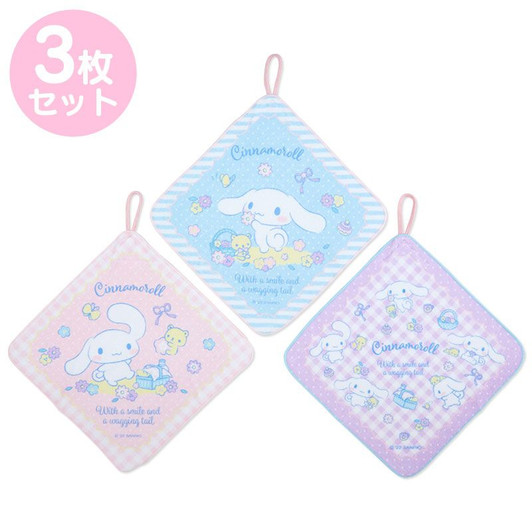 Sanrio Hand Towel with Loop Set (3 pcs) Cinnamoroll