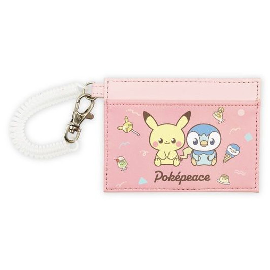 Pokemon Center Original Single Pass Case with Reel PokePeace Pink