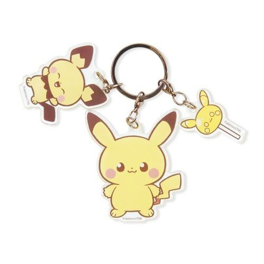 Pokemon Center Original Triple Acrylic Key Chain PokePeace Pikachu & Pichu