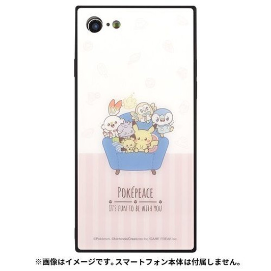 Pokemon Center Original Glass Smartphone Case for iPhone SE/8/7 PokePeace Gathering