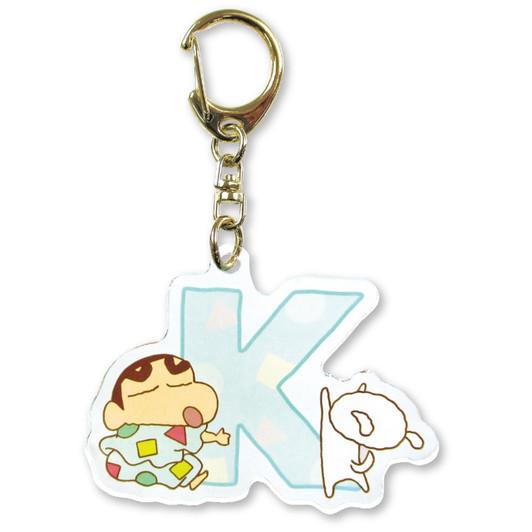 T's Factory Initial Acrylic Key Chain Crayon Shin-chan Pajama K