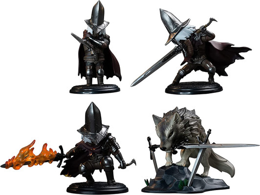EMONTOYS DARK SOULS Deformed Figure Special Abyss Watcher & Grey Wolf Sif 4pcs Complete Box