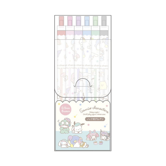 T's Factory Sanrio Knock Type Gel Pen 6 pcs Set