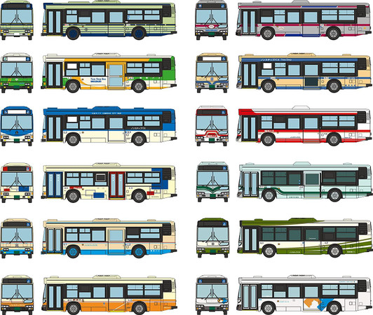 Tomytec The Bus Collection No.32 Hino's Early Non-Step Bus (12 Buses Randomly Packed) (N scale)
