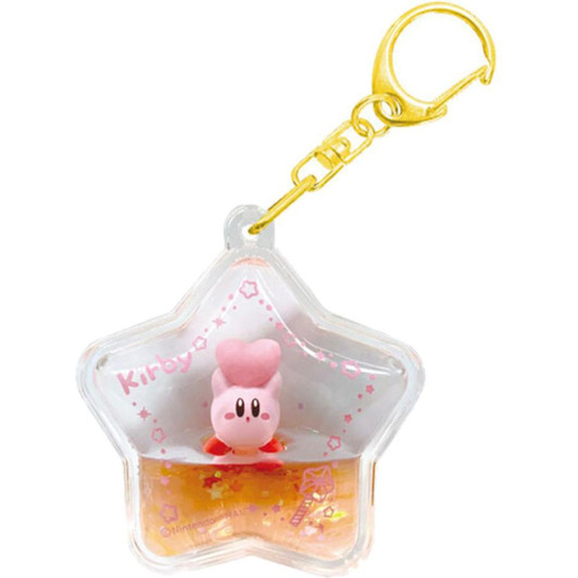 Liquid Filled Floating Star-shaped Keychain Kirby Friends Heart