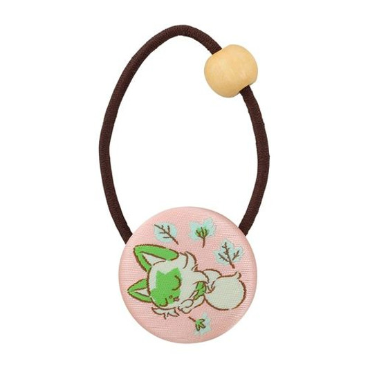 Pokemon Center Original Walnut Button Hair Elastic Sprigatito pink