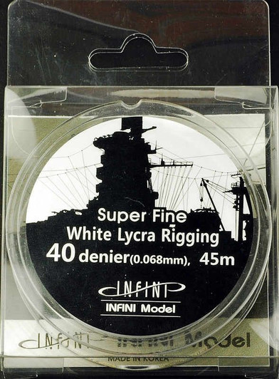 INFINI Model Super Fine White Lycra Rigging 40 Denier 45m (145ft)