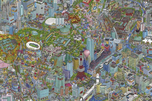 Yanoman Jigsaw Puzzle Cities Tokyo  Kamigaki Hirofumi(500 S-Pieces)