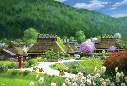 Beverly Jigsaw Puzzle Taku Nagaoka Puppies in Miyama  (1000 Pieces)