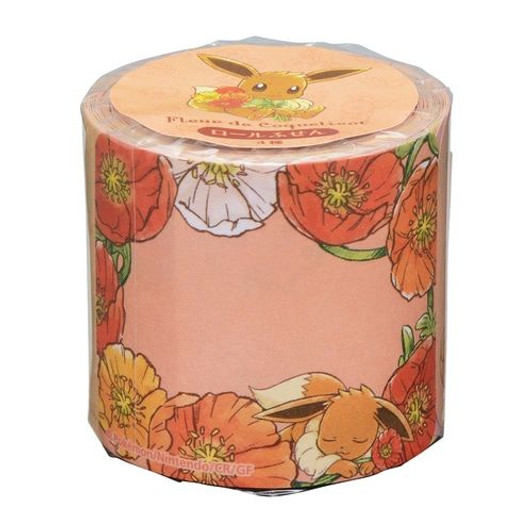 Pokemon Center Original Rolled Sticky Notes Eevee Fleur de Coquelicot