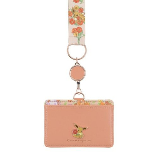 Pokemon Center Original ID Card Holder Eevee Fleur de coquelicot
