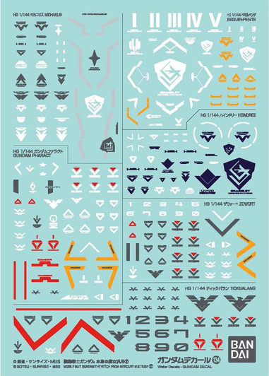 Bandai Gundam Decal No.134 for 1/144 Gundam: The Witch from Mercury Multiuse (2)