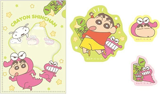 T's Factory A7 Clear File with Stickers Crayon Shin-chan Chocobi