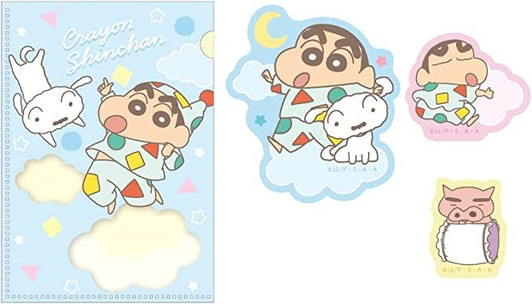 T's Factory A7 Clear File with Stickers Crayon Shin-chan Pajamas