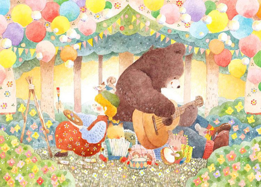 Epoch 79-301s Jigsaw Puzzle Nakauchi Waka illustration Painter's Dream (500 Pieces)