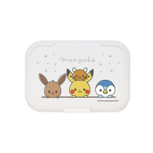 Pokemon Center Original Monpoke Wet Wipe Lid Characters White
