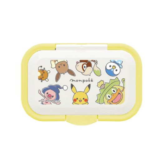 Pokemon Center Original Monpoke Wet Wipe Lid Friends White Yellow