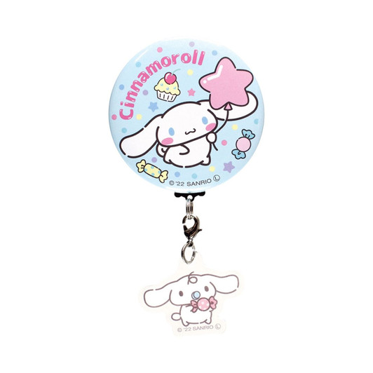 T's Factory Sanrio Button Badge with Charm Cinnamoroll