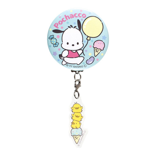 T's Factory Sanrio Button Badge with Charm Pochacco