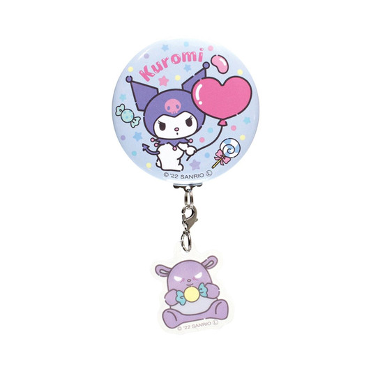 T's Factory Sanrio Button Badge with Charm Kuromi