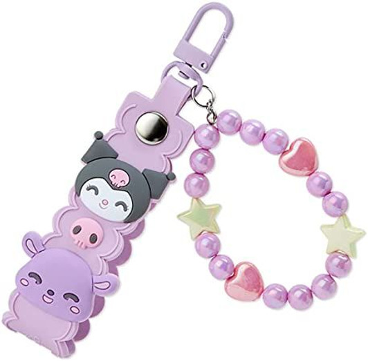 Sanrio Keychain with Beads Strap (Smiling) Kuromi