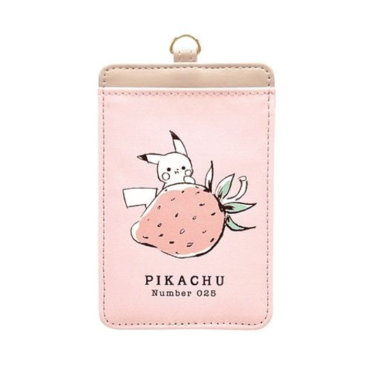 Pokemon Center Original Single Pass Case "Pikachu number025" Strawberry
