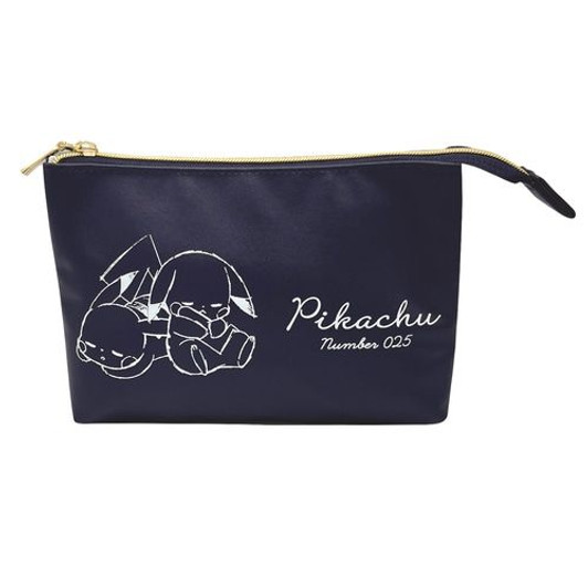 Pokemon Center Original W Flat Pouch "Pikachu number025" Good Night