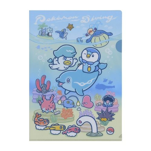 Pokemon Center Original Set of 3 A4 Clear Files - Pokemon Diving