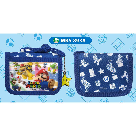 Sun Art Kids Wallet with Neck Strap Super Mario Blue