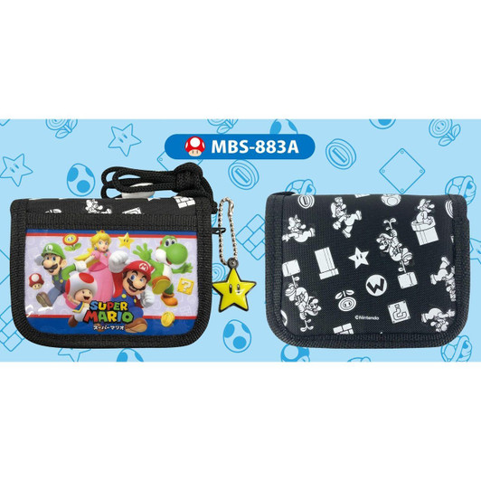 Sun Art Kids Wallet with Neck Strap Super Mario Black