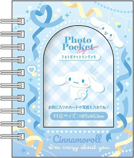 T's Factory Sanrio Photo Pocket Ring Memo Heart Ribbon - Cinnamoroll