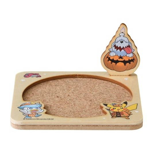 Pokemon Center Original TITLE Pokemon - Quaxly - Wood Coaster Paldea Spooky Halloween Pikachu & Quaxly & Greavard