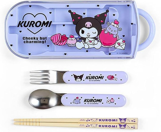 Sanrio Kuromi 3 Pieces Cutlery Set with Case