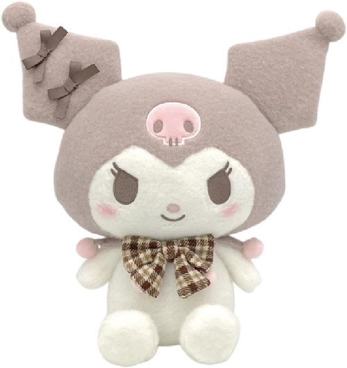 Nakajima Sanrio Plush Toy M Kuromi (Fluffy Mocha Check)