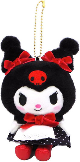 Nakajima Sanrio Plush Mascot Holder Kuromi (Retro Red)