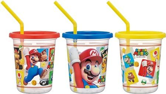 Skater Super Mario 23 Straw Tumbler Set of 3