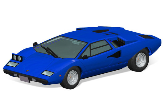 Aoshima The Snap Kit 1/32 Lamborghini Countach LP400 (Blue) Plastic Model