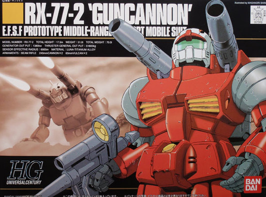 Bandai HGUC 001 Gundam RX-77-2 GUNCANNON 1/144 Scale Kit