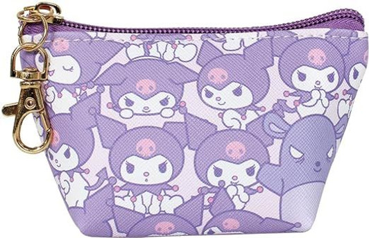 T's Factory Triangle Mini Pouch - Sanrio Kuromi (Gyugyu Pattern)
