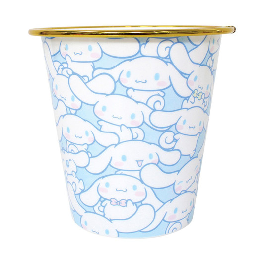 T's Factory Mini Trash Can/Desk Organizer - Sanrio Cinnamoroll (Gyugyu Pattern)