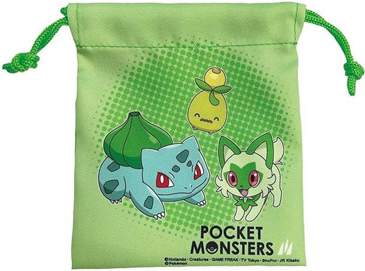 Unique730 Pokemon Center Drawstring Pouch in Poke Ball Grass Type