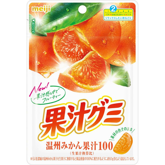 Meiji Fruit Juice Gummy Unshu Mikan 54g