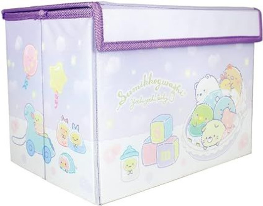T's Factory Sumikko Gurashi Folding Storage Box With Lid Purple - Sumikko Baby