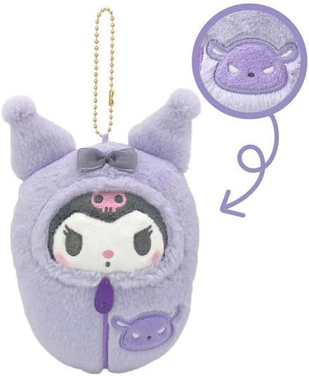 Nakajima Plush Mascot Holder - Sanrio Kuromi (Sleeping Bag Series)